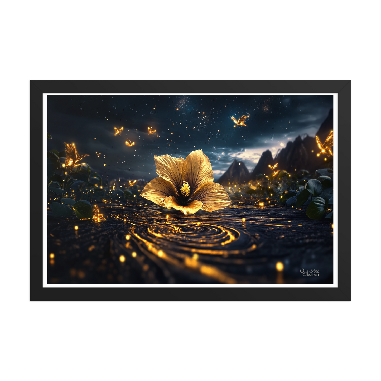 Golden Hour Flower – Framed Poster